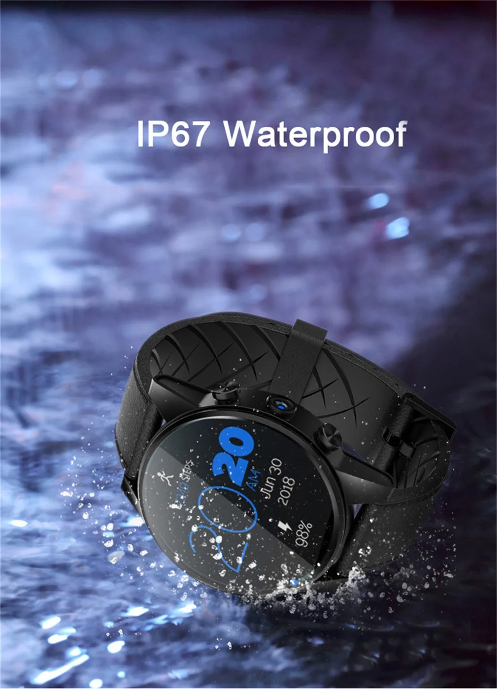 X360 Смарт часы Android кожа спортивные часы gps 3+ 32 ГБ 2MP IP67 Водонепроницаемый 4G Смарт часы камера# C628