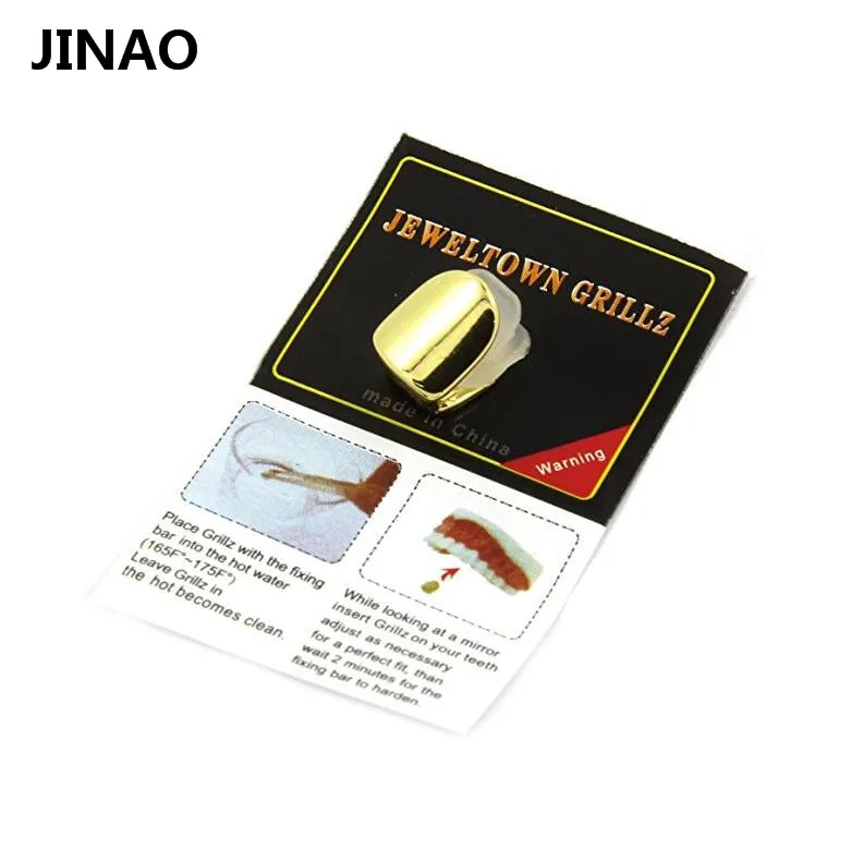 JINAO хип хоп Grillz новый пользовательский Fit золото Цвет покрытием один зуб грили