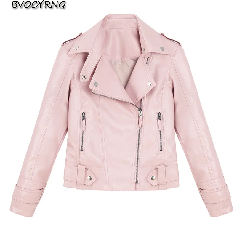 Новинка 2018 Корейская весенняя и осенняя женская тонкая куртка из ПУ кожи