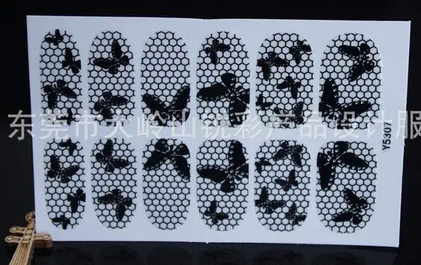 Новинка, стикер для модного дизайна ногтей с белым 3D цветком, кружево, клей, самодельные Украшения для ногтей, наклейка, кружево, акрил, Y5326