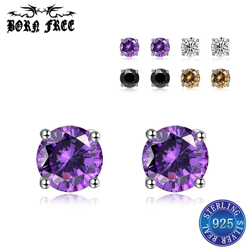 Серьги гвоздики из серебра 925 пробы с цирконом|Серьги-гвоздики| |