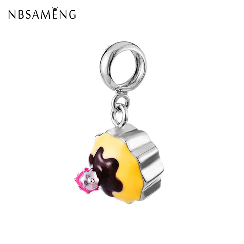 New 100% 925 Sterling Silver Beads Charm Sweet Strawberry Cupcake Cake Pendant Charms Fit Pandora Bracelets Women Diy Jewelry | Украшения и