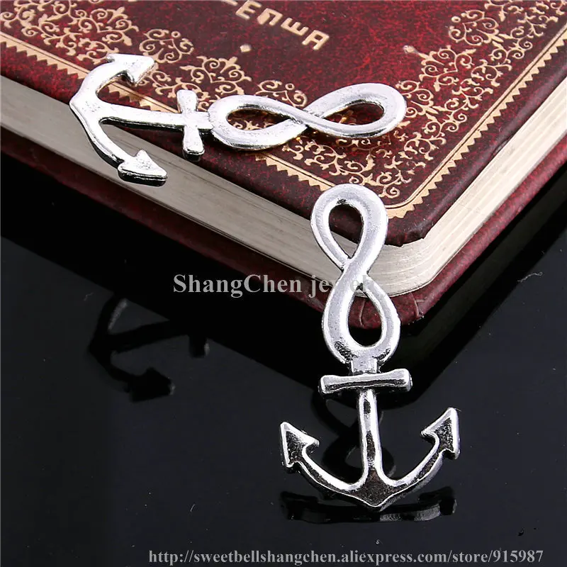 

Sweet Bell 30pcs21*41mm two color Vintage Nautical Anchor Charms Metal Trendy Fine Anchor 8 typeface charm For DIY Jewelry 2C172
