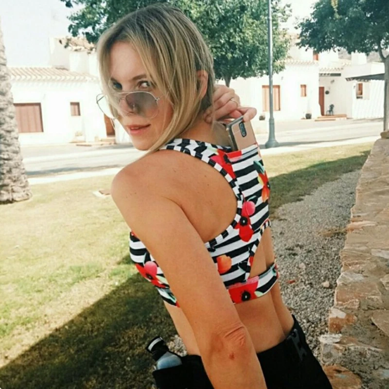Duzuolover Женская Pro мягкий сжатия спортивный бюстгальтер Спортивная Спагетти