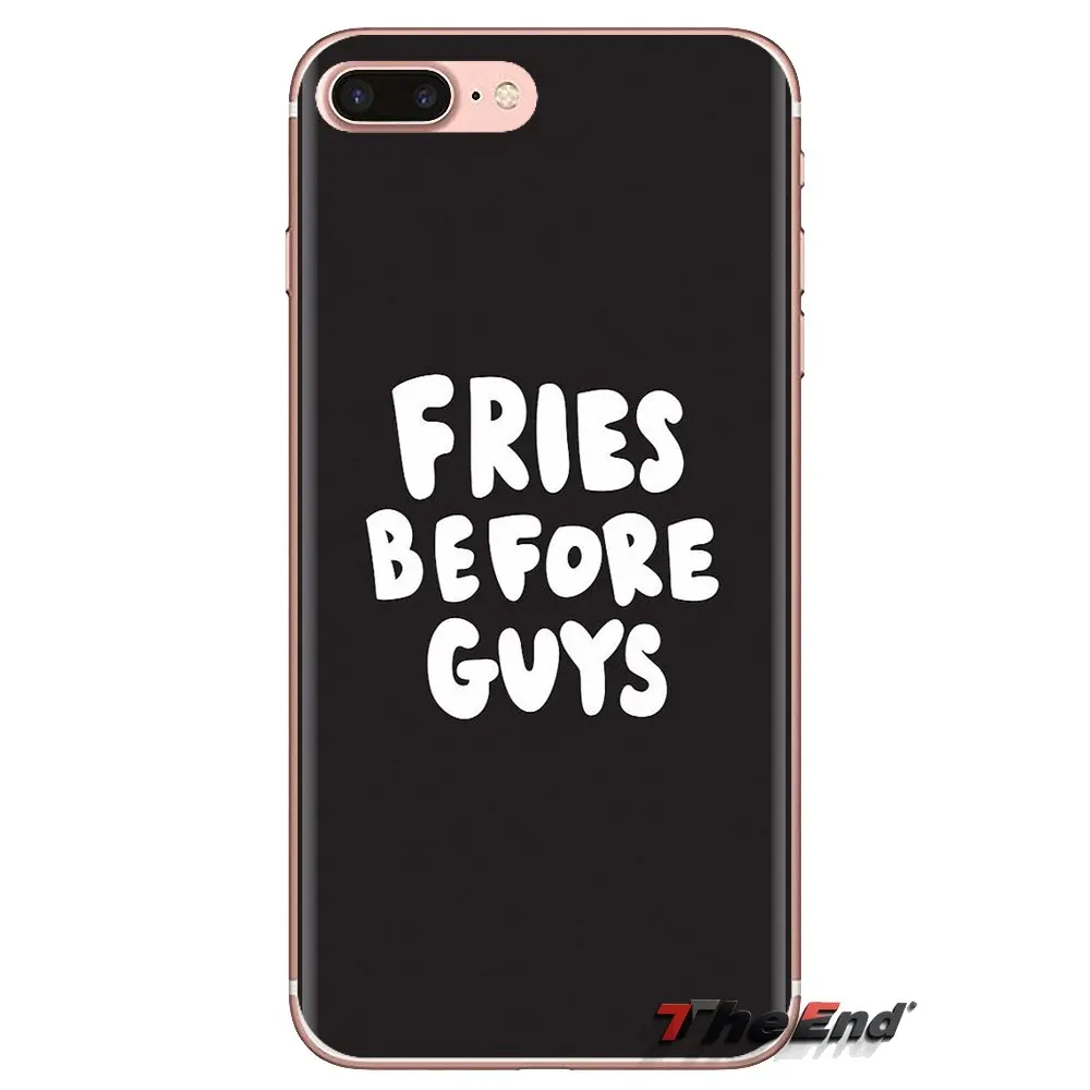 Силиконовый чехол для телефона обложки надпись &quotFries Before Guys&quot Art Для Huawei G7 G8 P7 P8 P9