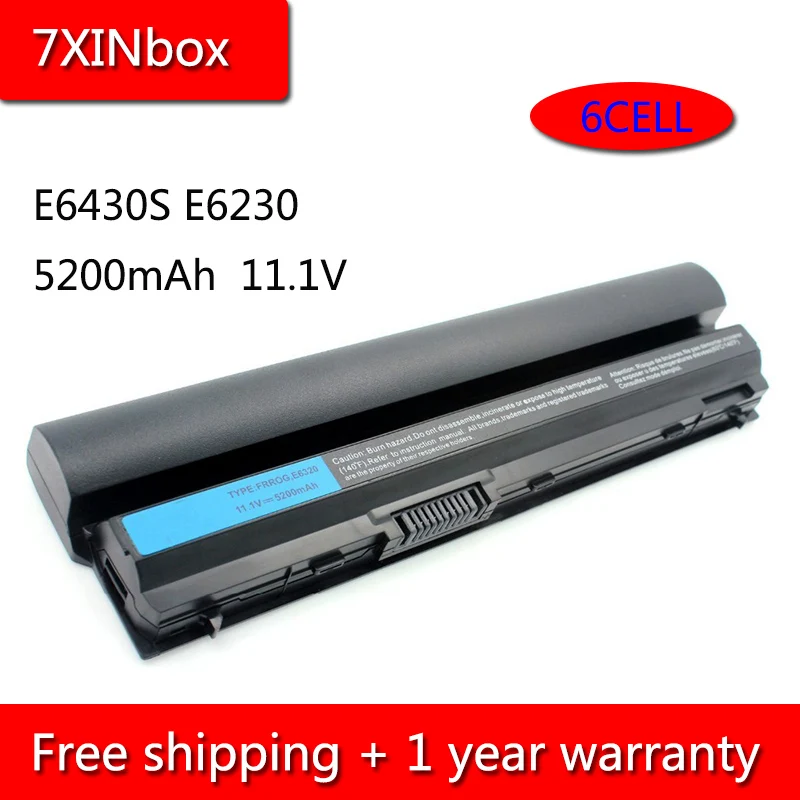 Аккумулятор 7XINbox 6 ячеек 5200 мА ч 09K6P для ноутбука Dell Latitude E6120 E6220 E6230 E6320 E6330 E6430S 0F7W7V