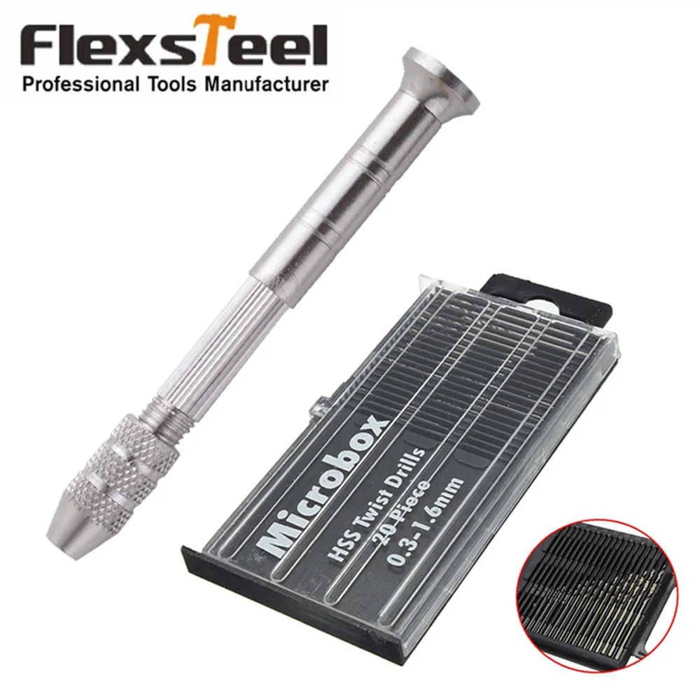 Регулируемая точность микро булавка тиски модель ручная дрель набор + 20 шт.