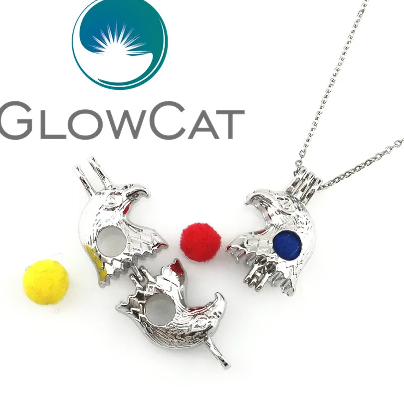 GLOWCAT KK629 Орел ястреб бусины клетка эфирное масло диффузор аромат жемчуг медальон