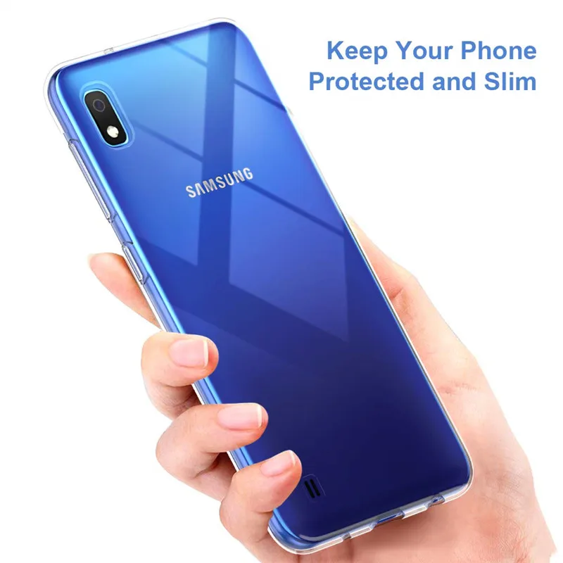 Чехол для Samsung A10 мягкая прозрачная силиконовая задняя крышка из ТПУ чехол
