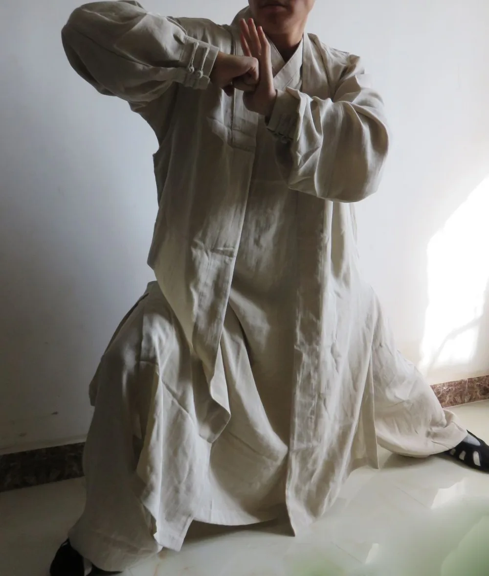 top quality Linen martial arts clothing sets kung fu suits tai chi Wudang uniforms taoist robe hemp ecru CUSTOMIZE 3pcs/set |