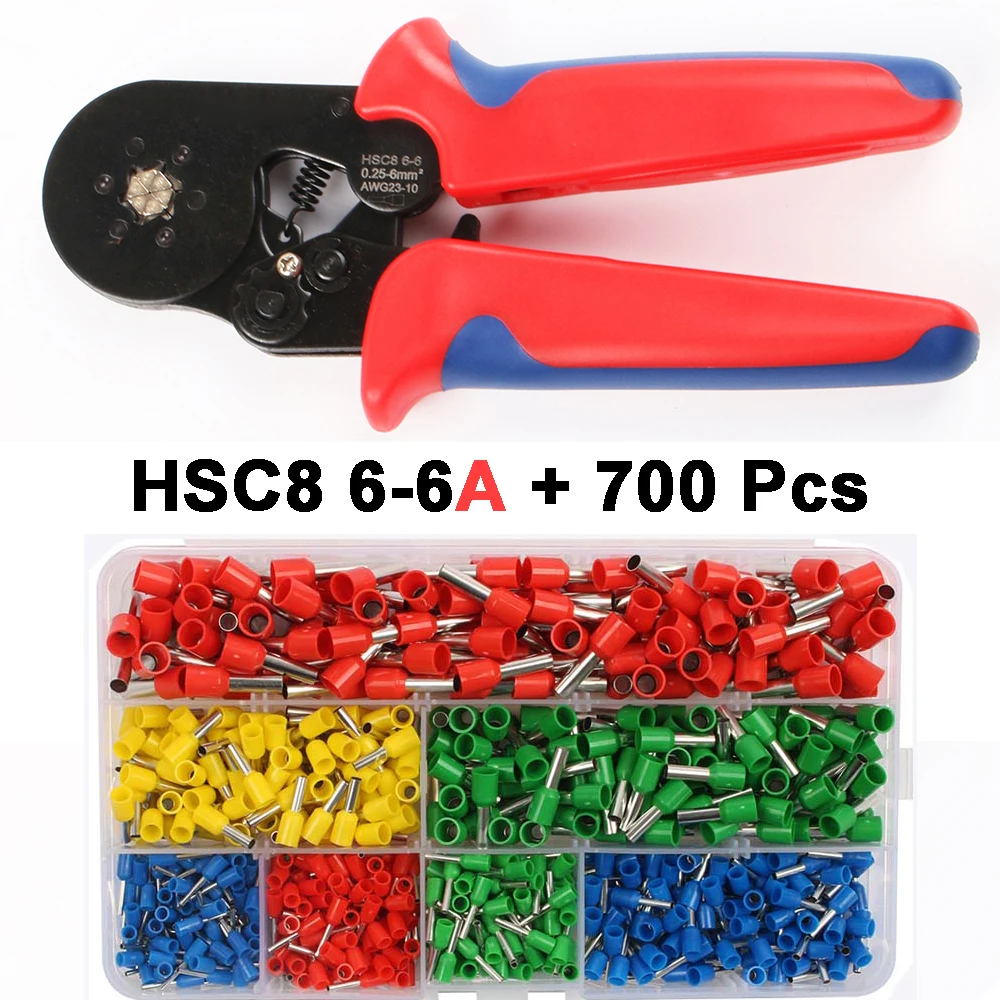 No brand 6-6A 700 HSC8 16-4 HSC8 6-6 мини-тип саморегулируемые обжимные плоскогубцы 0,25-6 мм 6-16 мм мульти инструменты руки плоскогубцы Четырехсторонние - Цвет: No brand 6-6A 700