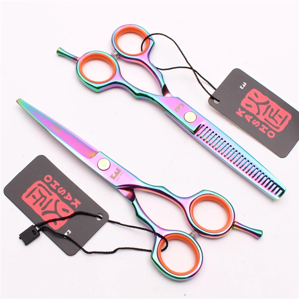 H1004 5.5&quot Japan Kasho Professional Hairdresser's Tools Cutting Shears Thinning Scissors Hair Clippers Human Set | Красота и