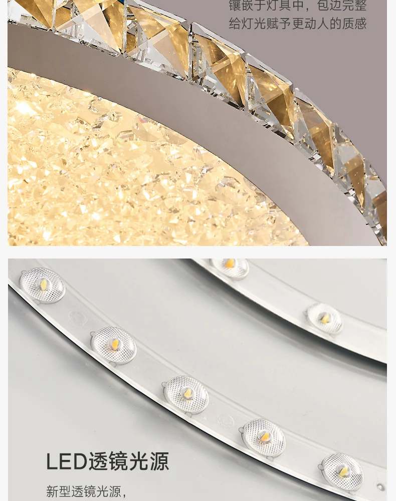 Modern crystal chandeliers Lights Home Lighting ledlamp Living room Bedroom plafonnier Round led chandelier lampadari fixtures