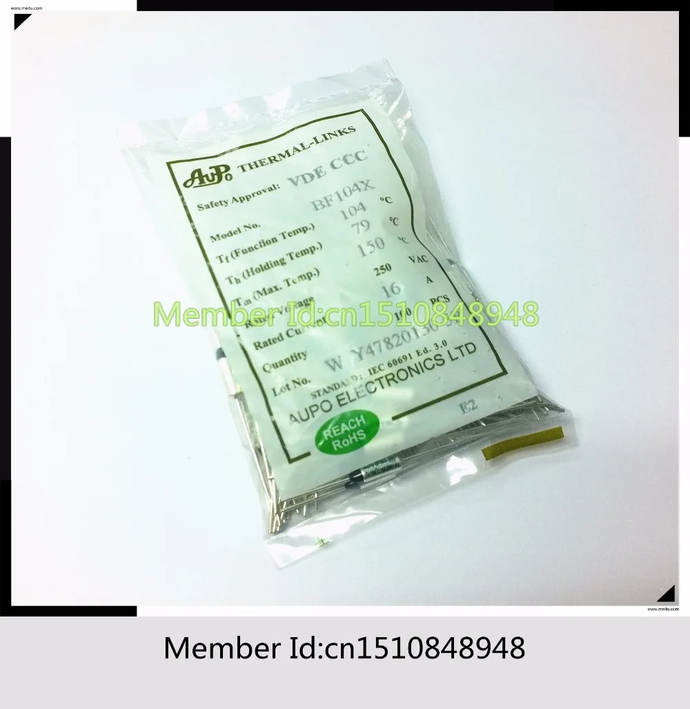 AUPO BF104X Tf104C 16A 250V 104 градусов Термопредохранитель 50/шт.|pcs|1/16a |