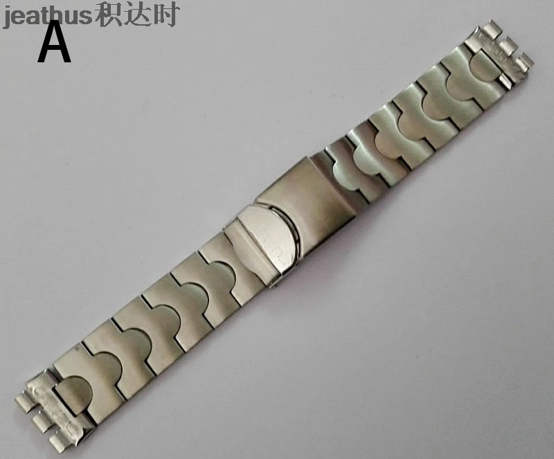 Silver-A Jeathus Ремешки для наручных часов Замена для swatch стальной ремень ycs410gx 438 511 19 мм нержавеющая сталь Ремешок ирония человек браслет часы - Цвет ремешка: Silver-A
