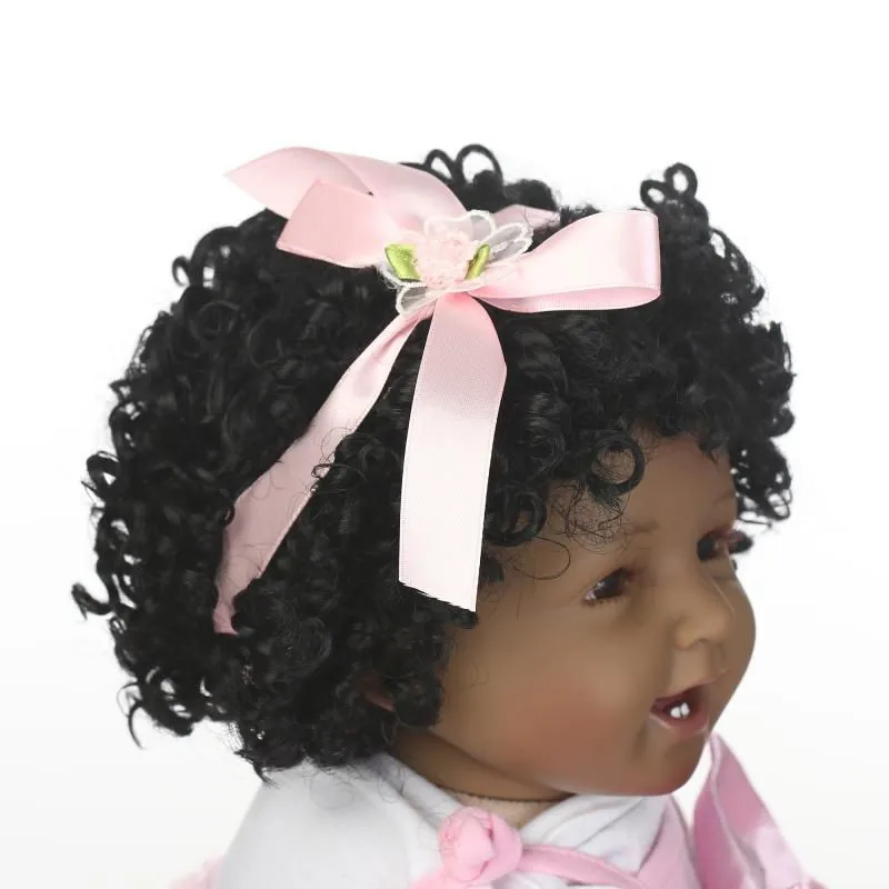 NPK новая 55 см черная кожа Boneca Bebe Reborn куклы Мягкие силиконовые реалистичные локоны