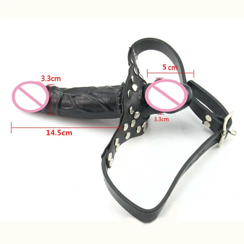 Двойной фаллоимитатор для взрослых двойной кляп кожа БДСМ раб|gag sex|penis gagbondage