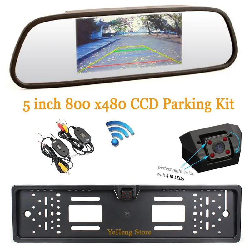 ЖК монитор Автомобильный 5 &quothd 800x480 с беспроводной камерой заднего вида|license plate