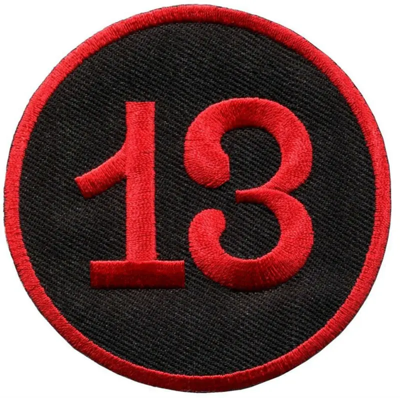 New ! Lucky 13 thirteen biker retro emo punk rockabilly applique iron-on patch | Дом и сад