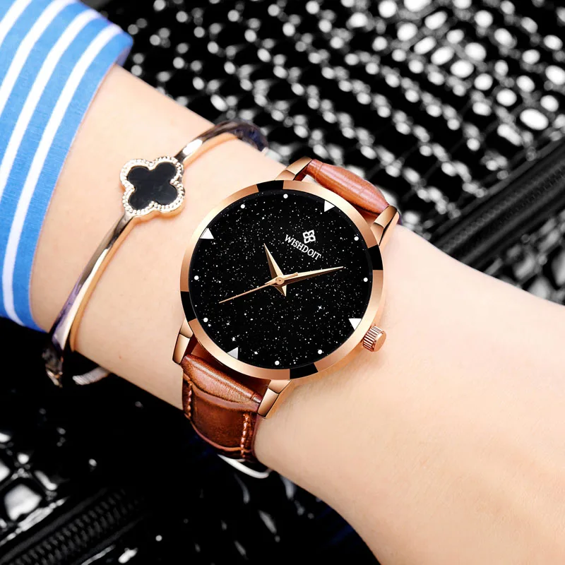 brown black Relojes mujer часы с кожаным ремнем браслеты кварцевые часы женские наручные часы Женские платья Relogio Feminino - Цвет: brown black
