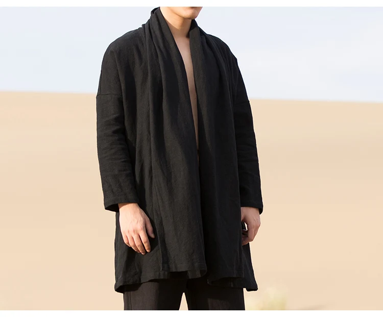 Sinicism Store мужской Тренч Куртка мужская черная однотонная кимоно кардиган мужской Harjuku осеннее длинное пальто Одежда размера плюс