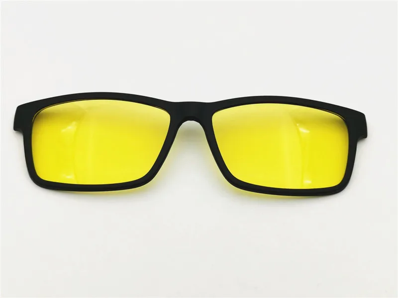 yellow Модель No TJ010, одиночные линзы TAC, поляризационные, прямоугольной формы, солнцезащитные очки, линзы для близорукости, дальнозоркости, Дополнительные линзы на зажиме - Цвет линз: yellow