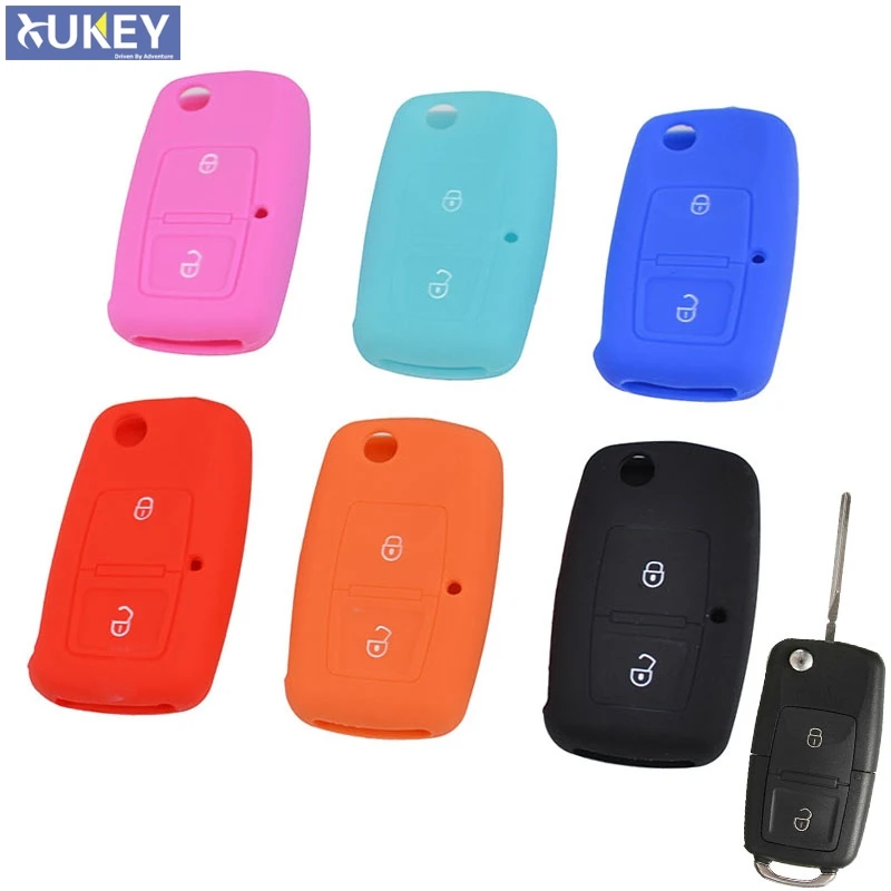2 кнопки силиконовый чехол для ключей Vw MK4 Seat Altea Alhambra Ibiza Polo Golf 4 5 6 Transporter Amarok