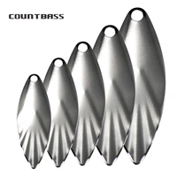50pcs countbass size 2 5 4 5 nickel steel willow leaf spinner blades fluted pattern diy spinner baits fishing lures