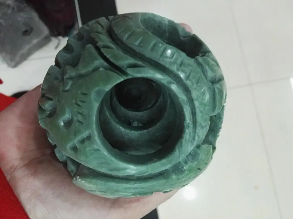 100 мм настоящий 100% натуральный зеленый нефритовый цветок Волшебный шар пазл