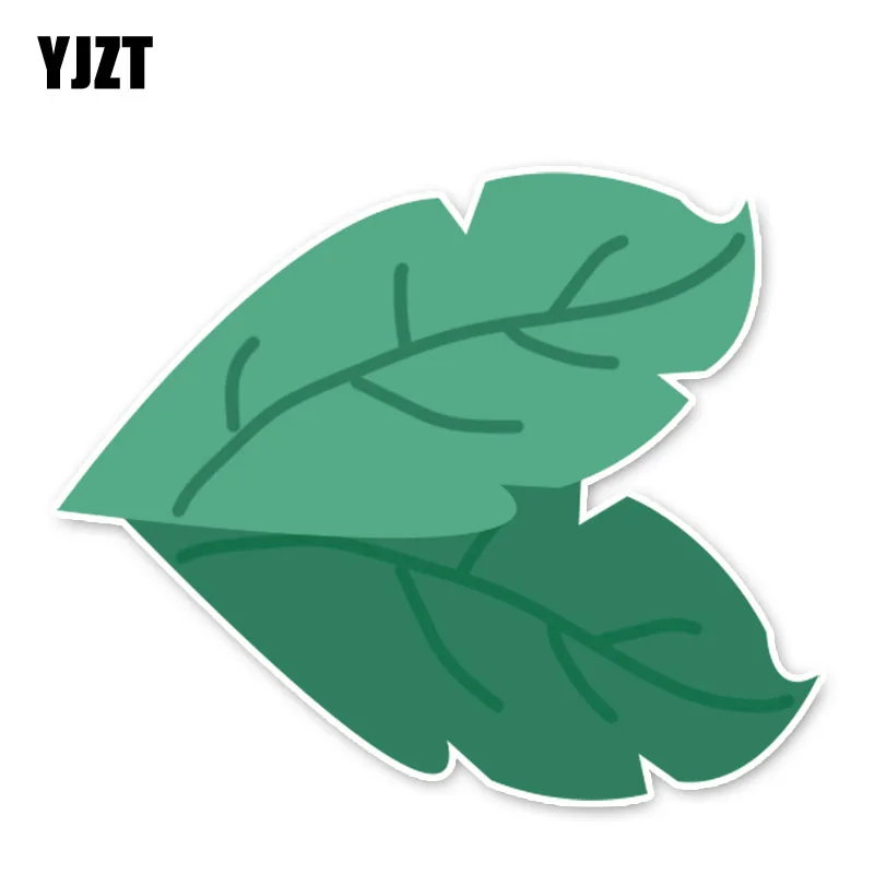 

YJZT 13.9*11.5CM Green Plant Leaves Leaf Accessories Car Stickers 11A1630