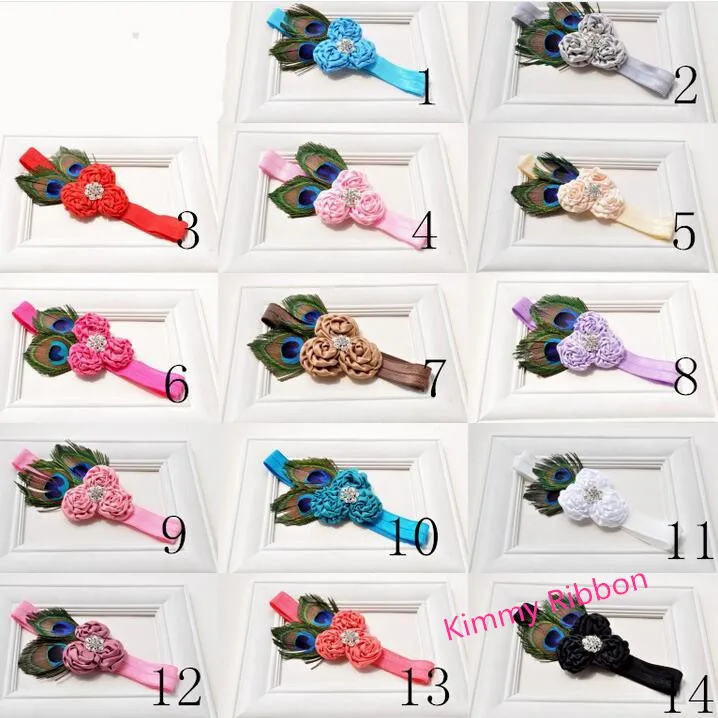 50 шт./лот винтажная повязка на голову с павлином перьями для девочек