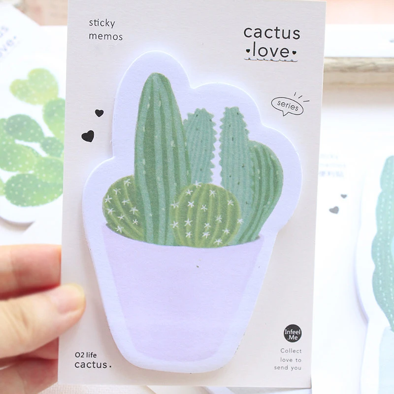 1 шт. милые кактус любовь блокнот Липкие заметки Kawaii Канцтовары Papeleria офисные