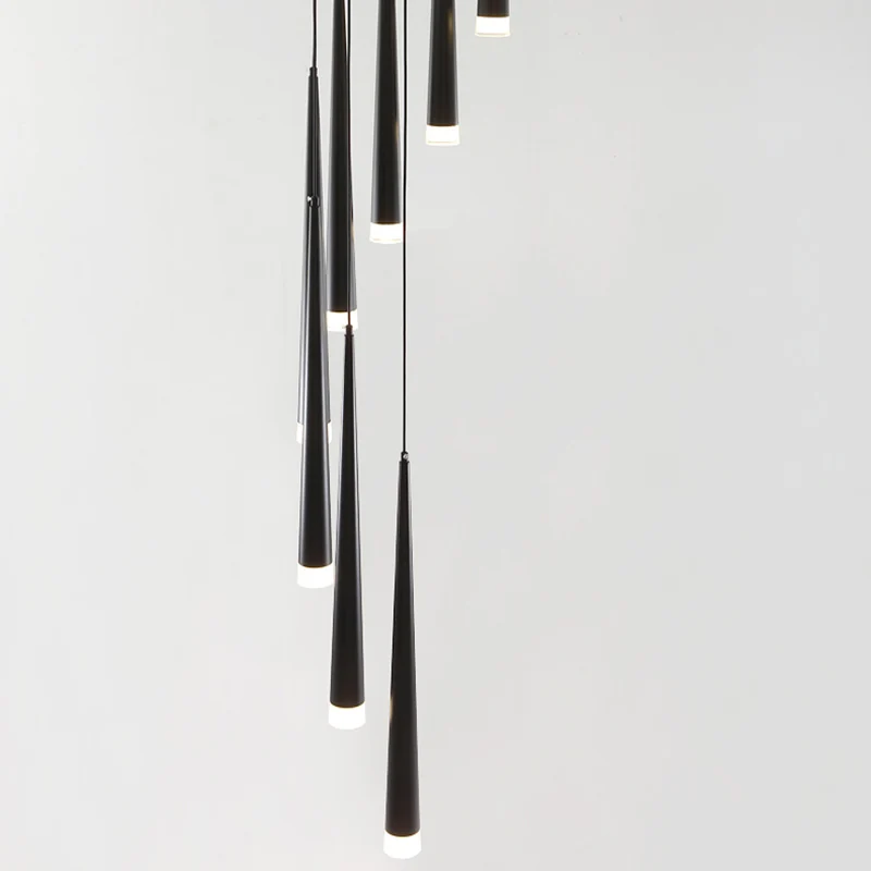 安い LED ペンダントライト高輝度ライトロングデザイン省エネルギー高級アルミ階段スパイラルホテルヴィラ 110-220 V