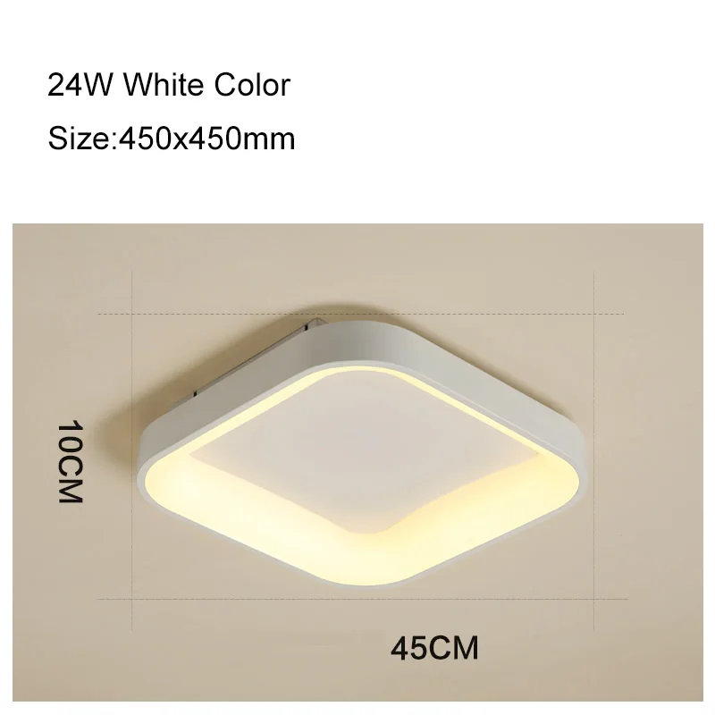 White 450x450mm NEO Gleam круглые/квадратные/треугольные современные светодиодные потолочные лампы для гостиной, спальни, кабинета с регулируемой яркостью+ RC потолочные светильники - Цвет корпуса: White 450x450mm