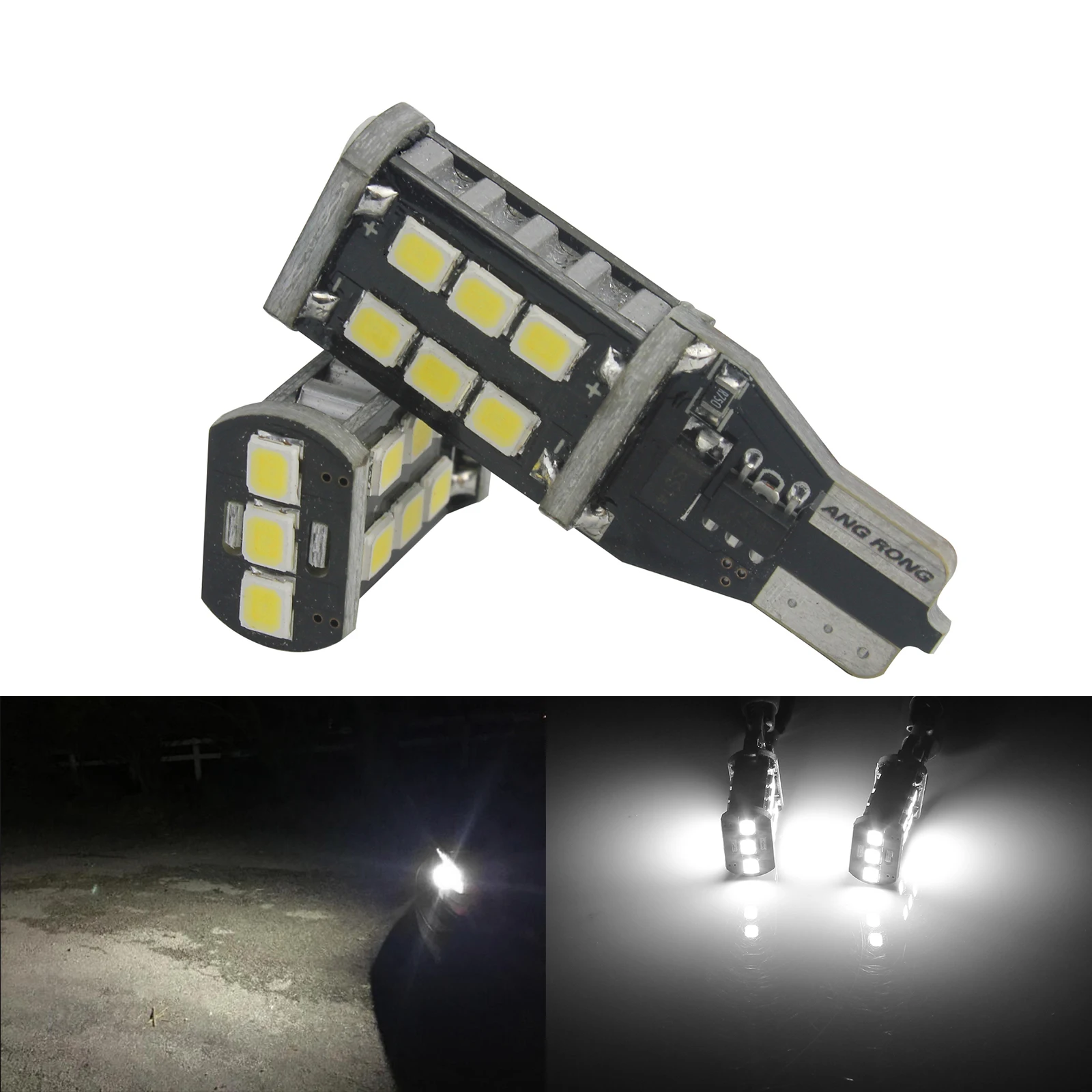 ANGRONG 10X 921 T15 W16W Лампа 15 SMD светодиодный Белый индикатор боковой светильник задний