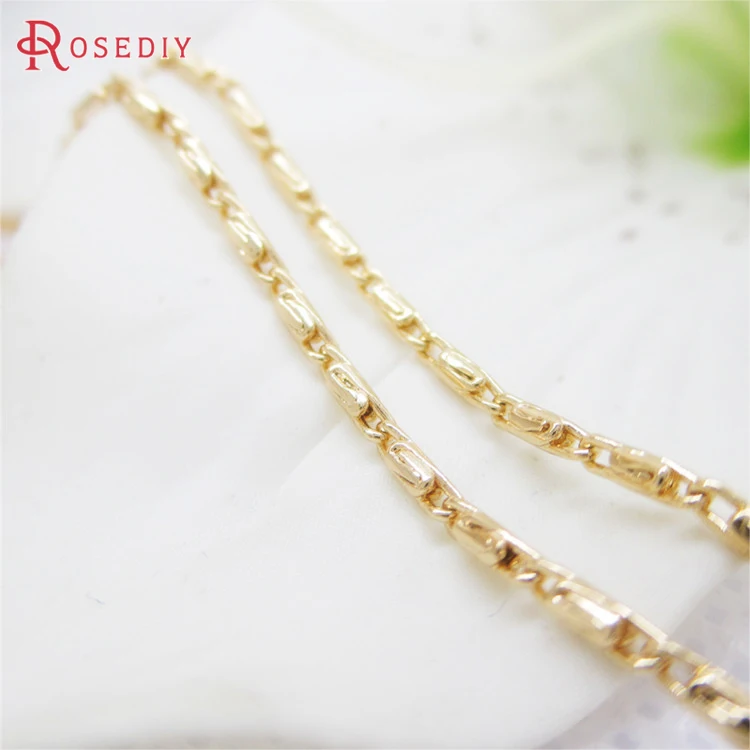 Медная позолоченная цепочка для ожерелья 2 метра толщина 1 3 мм 24 К цвета