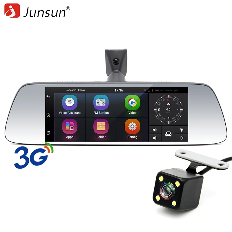 Junsun Новый 7 &quotспециальный 3 Г Автомобильный ВИДЕОРЕГИСТРАТОР Зеркало Камеры Android