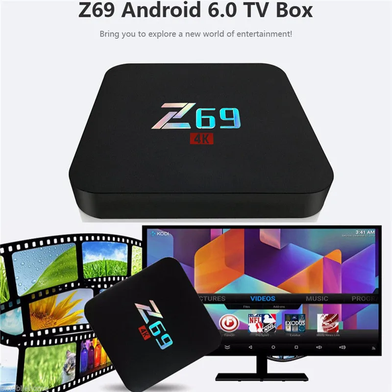 Z69 Android 7.1 4 К Ultra HD Умные телевизоры Box Amlogic S905X ядра 2 ГБ Оперативная память 16