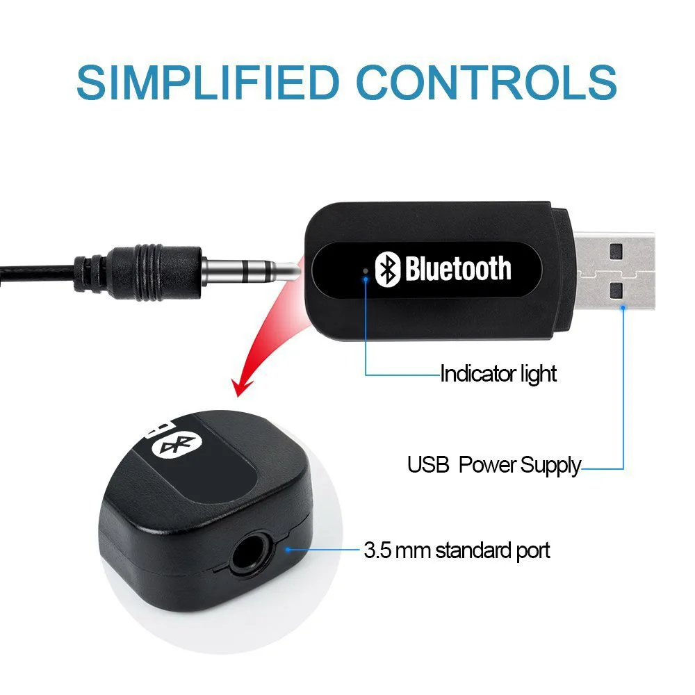 Автомобильный аудио адаптер 3 5 мм bluetooth-приемник USB передатчик автомобильный Aux