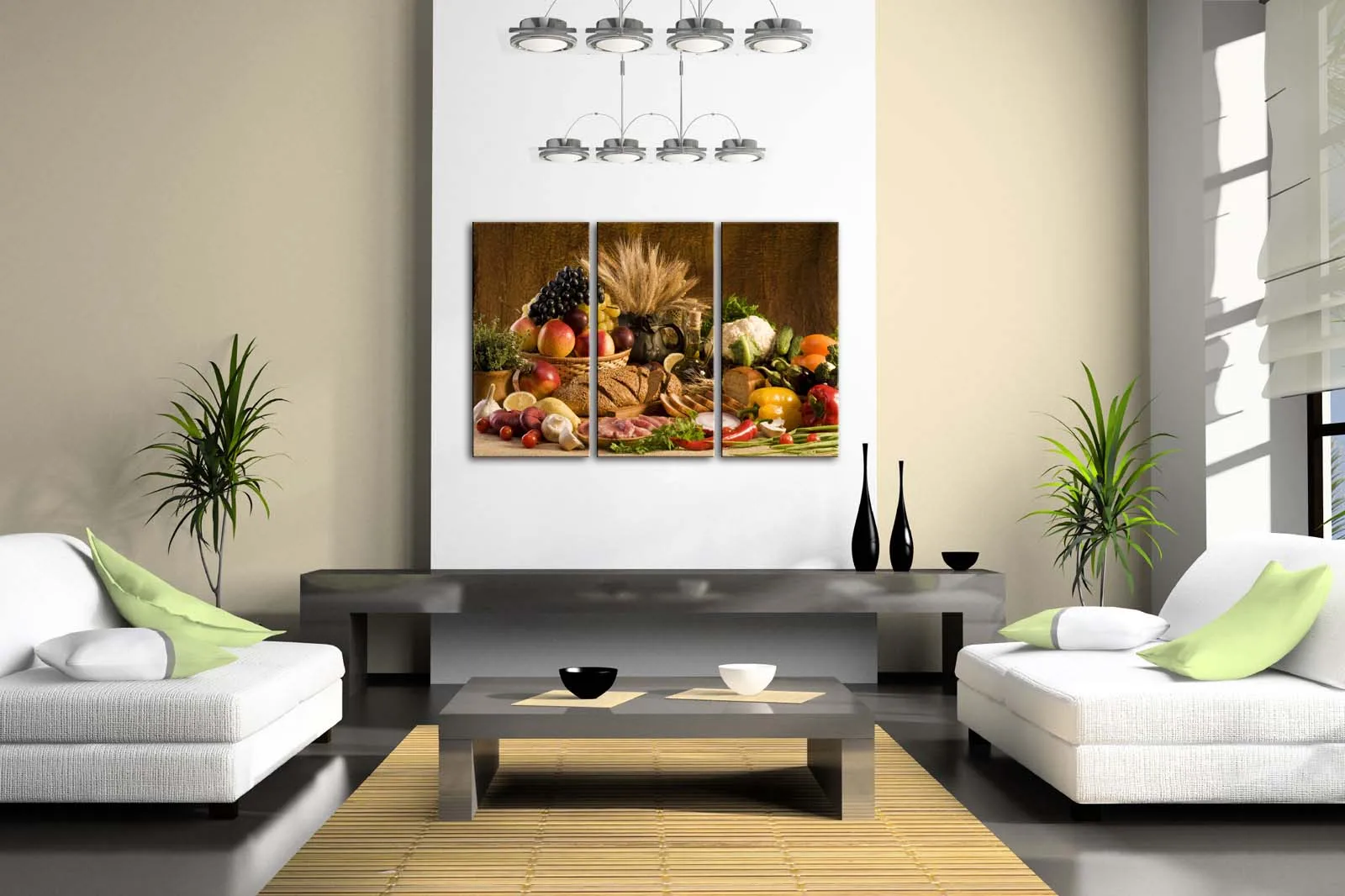 Framed Wall Art Pictures Food Fruit Bread Tomato Table Canvas Print Modern Poster With Wooden Frame For Room Decor | Дом и сад