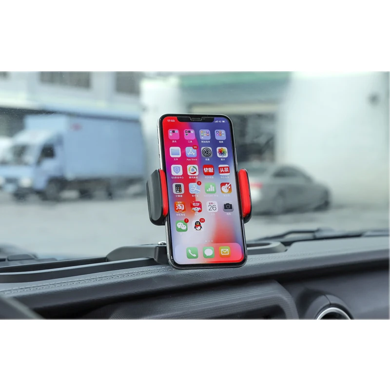 HYZHAUTO 1 шт. аксессуары для салона автомобиля ABS gps кронштейн коробка для хранения держатель мобильного телефона для Jeep Wrangler JL+ черный