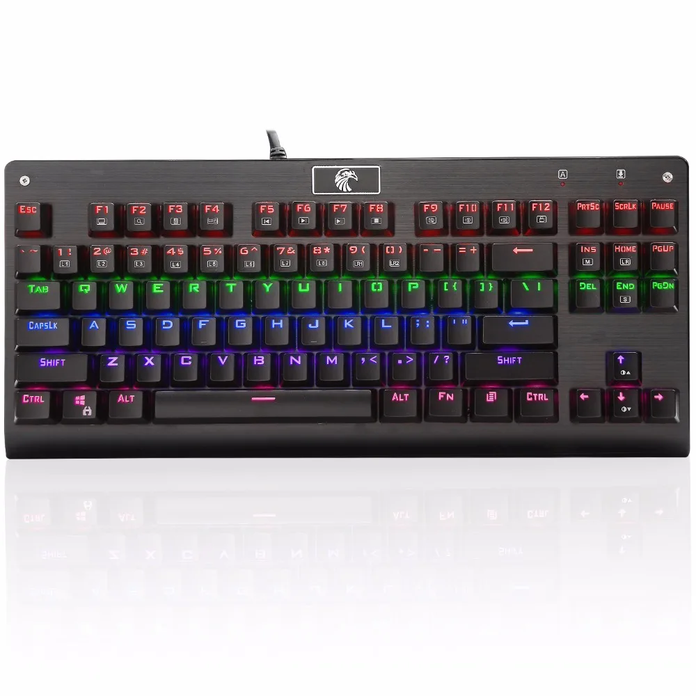 Z77 светодиодный дисплей Механическая игровая клавиатура переключаемые синие