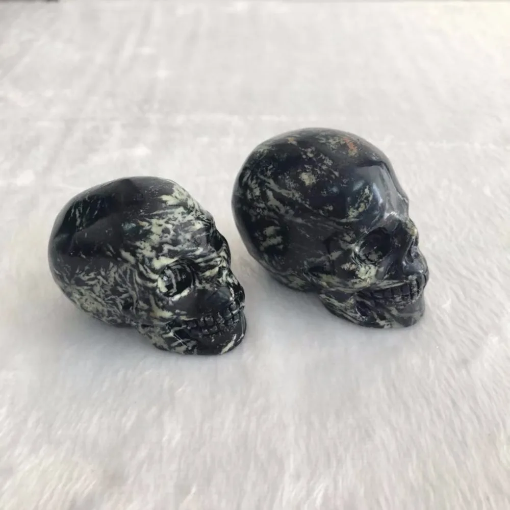Carved natural mini size bamboo stone quartz crystal skull head for healing DD | Дом и сад
