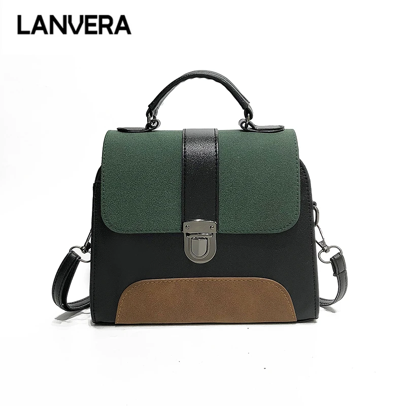 Фирменная женская однотонная Сумка тоут LANVERA с клапаном и застежкой Лидер продаж