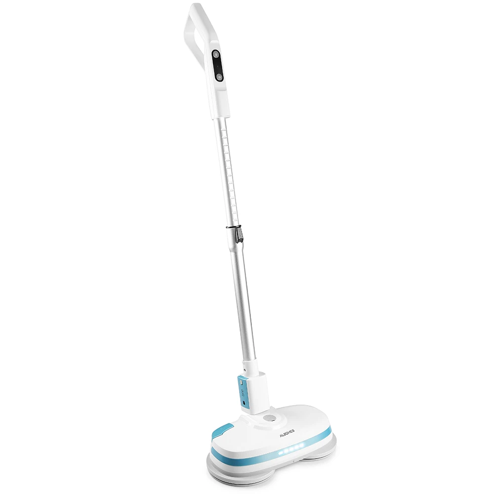 ALBOHES MOP860 60 Вт Беспроводная двойная вращающаяся Электрическая Швабра для мытья пола, гибкие чистящие средства с резервуаром для воды и распылителем - Цвет: White