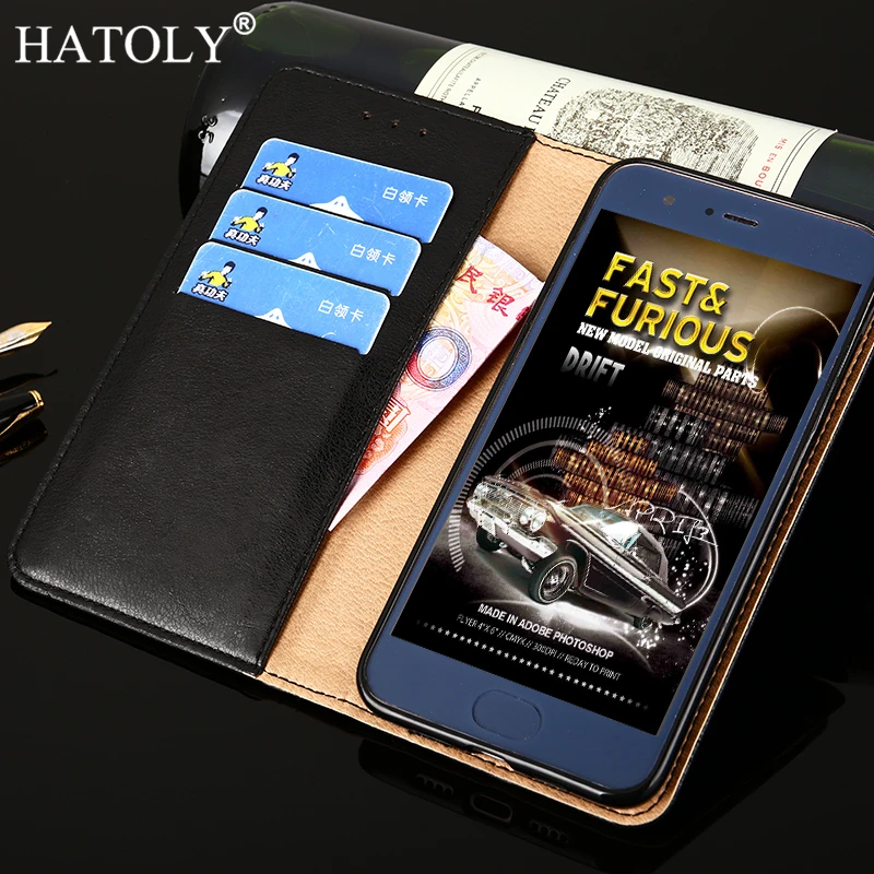 Чехол hatoly для zte Blade V9 кожаный флип чехол с отделениями карт мягкий силиконовый