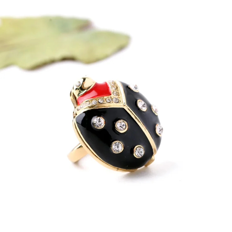 Эмалированное кольцо в виде животного для женщин золотого цвета милые Подвески