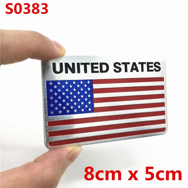 США, наклейка, 3D алюминиевый мотоциклетный стикер, наклейка на переднюю панель автомобиля, для VW Benz Audi Ford Dodge Honda