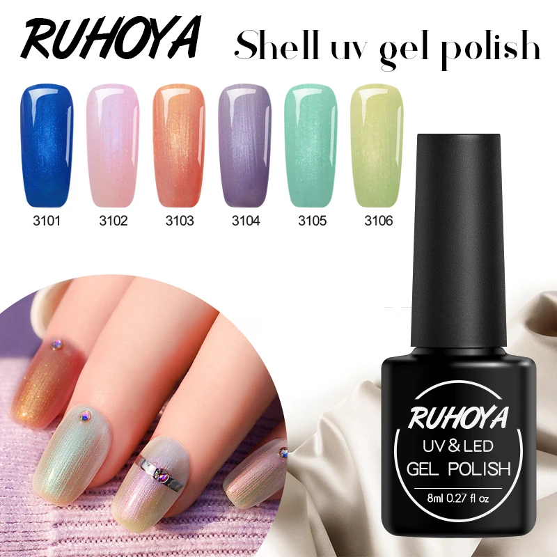 Ruhoya Shell Series Vernis гель для ногтей Полуперманентная штамповка грунтовка эмаль