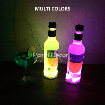 Multi color 7 цветов Светодиодная наклейка для бутылок мигающая мини бутылка светящиеся наклейки разноцветный светодиодный мигающий подстаканник 1 шт./лот - Цвет: Multi color